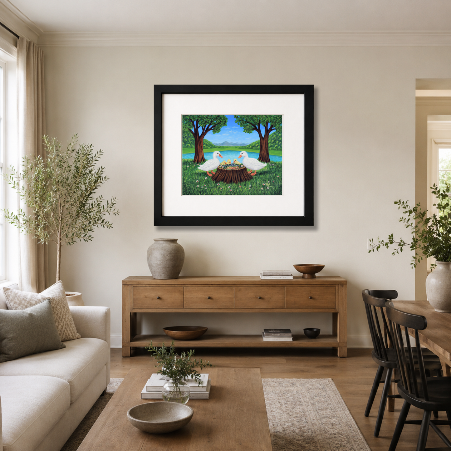 Sunlit Supper Framed Print