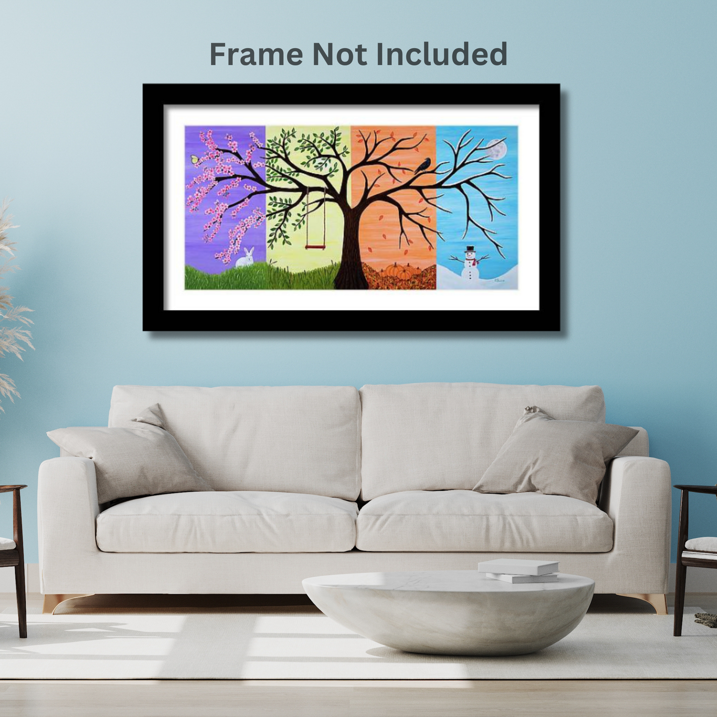 Tree of Life – Four Seasons Fantasy Landscape Art Print by Roberta Pacino