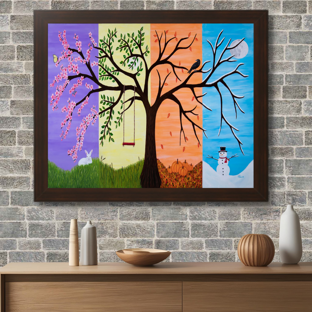 Tree of Life, Four Seasons – 20×16 Framed Print by Roberta Pacino