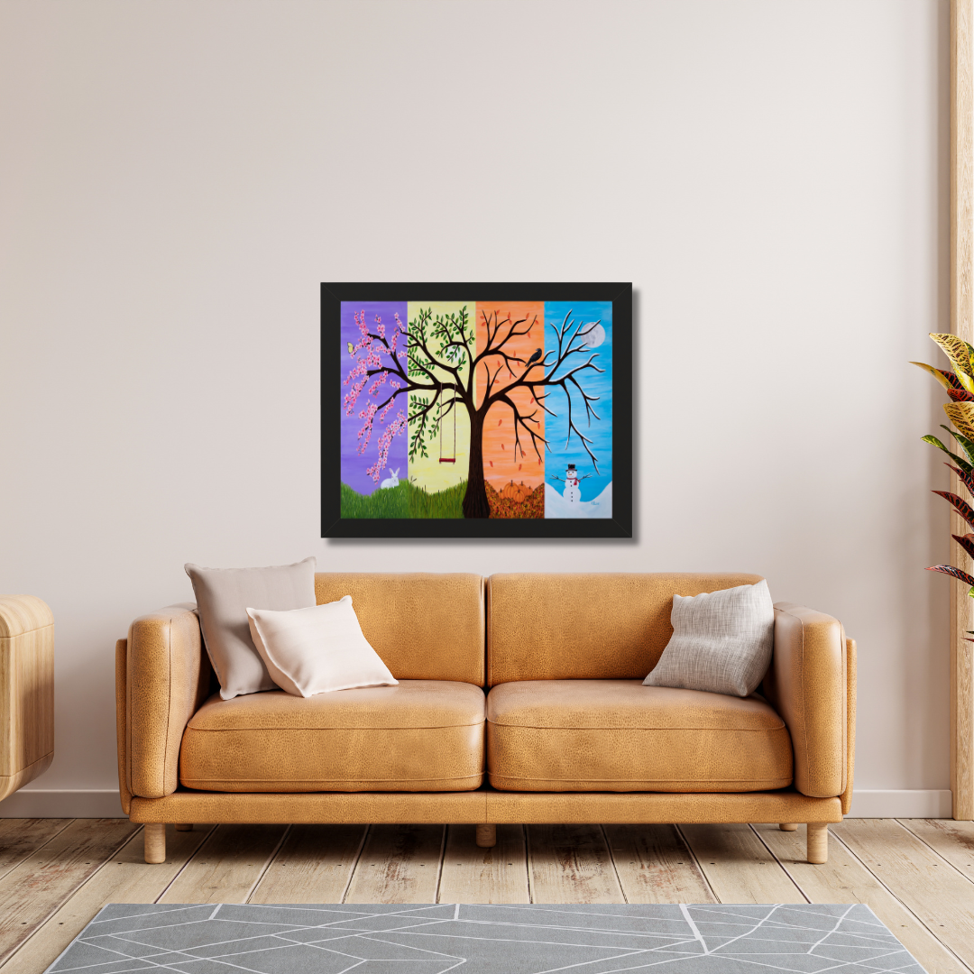 Tree of Life, Four Seasons – 20×16 Framed Print by Roberta Pacino