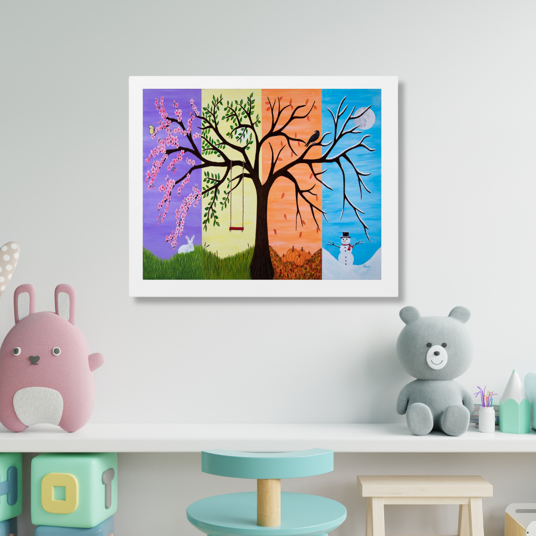 Tree of Life, Four Seasons – 20×16 Framed Print by Roberta Pacino