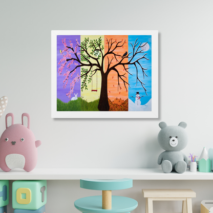 Tree of Life, Four Seasons – 20×16 Framed Print by Roberta Pacino