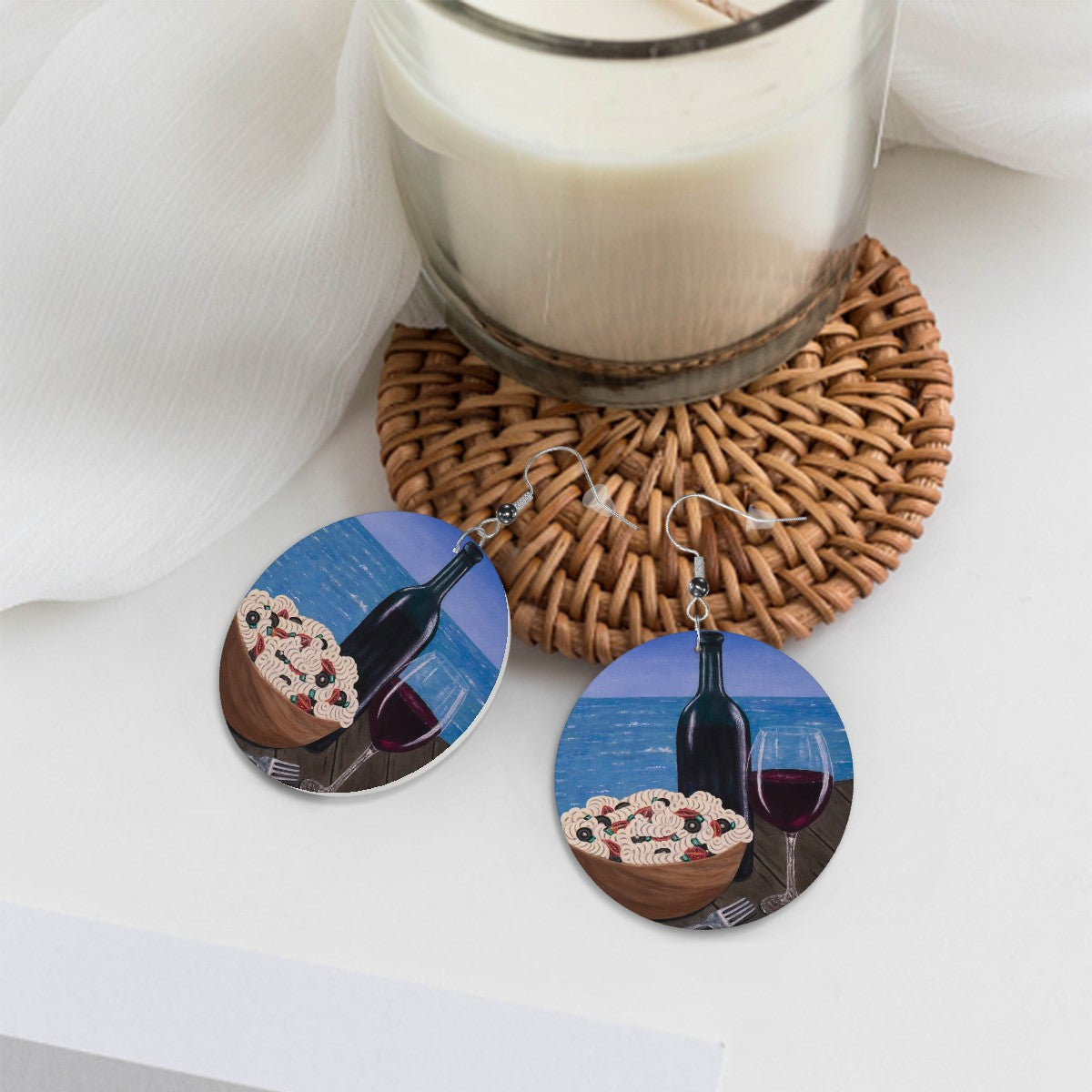Al Fresco at the Pier – Lightweight Art Earrings – by Roberta Pacino