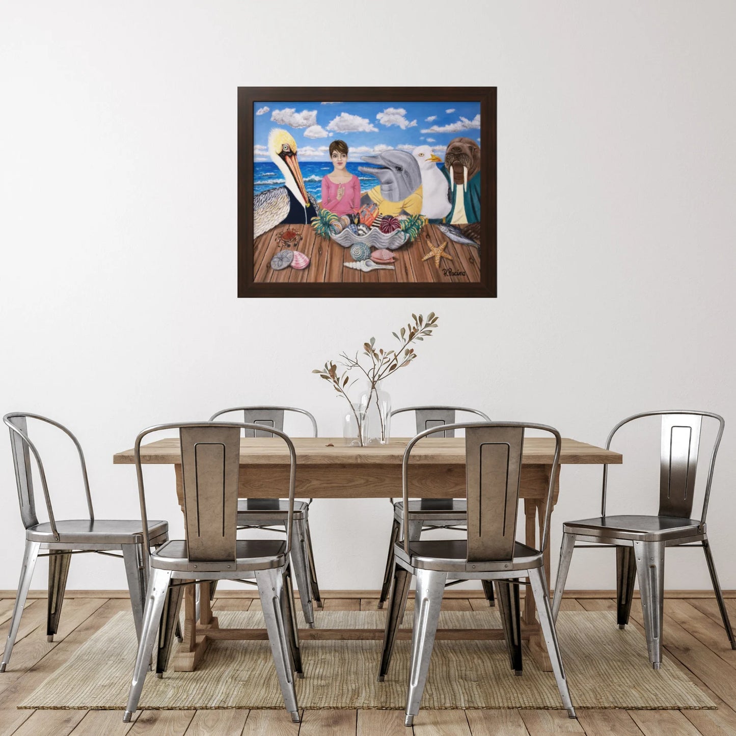 Ocean Wildlife Framed Print – Seaside Snacks by Roberta Pacino