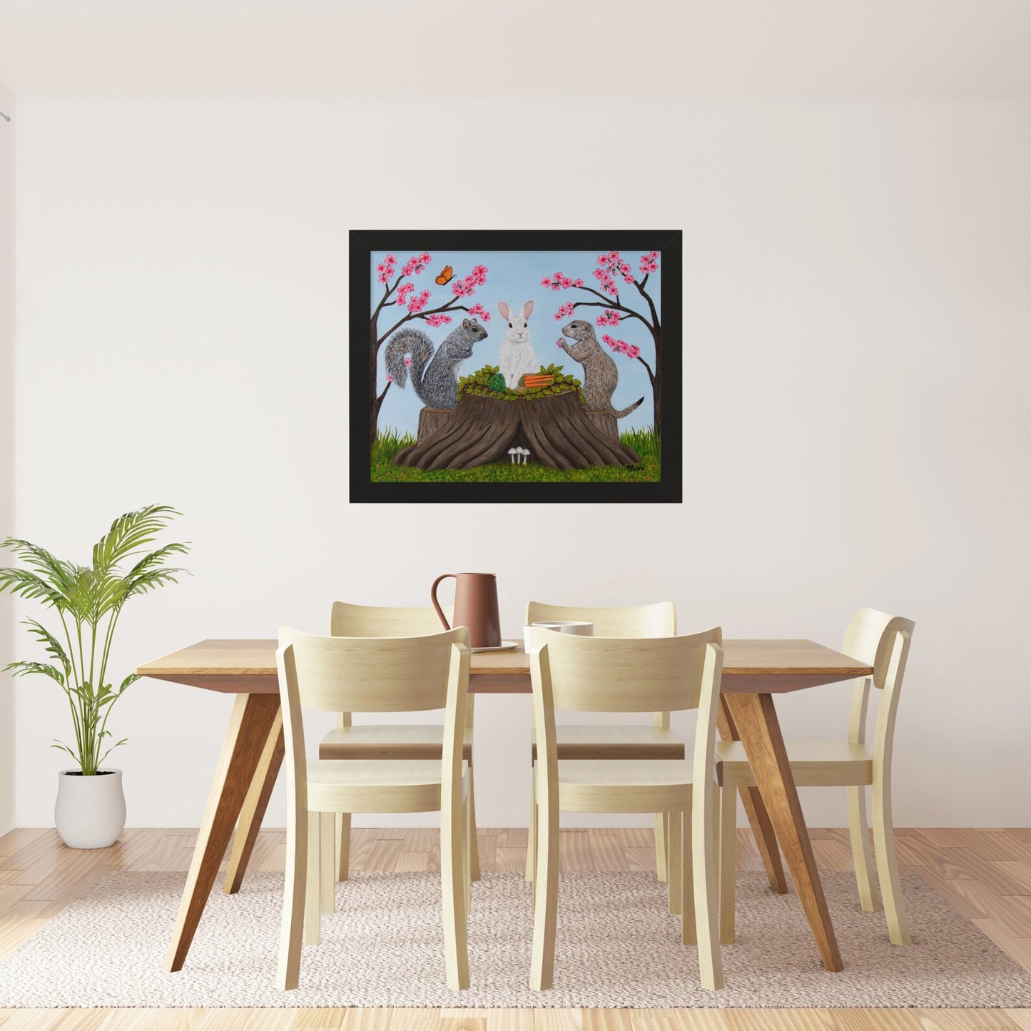 Woodland Animal Framed Print – Garden Gathering by Roberta Pacino