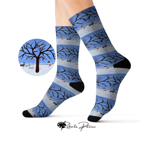 Pure Presence Socks – Winter Landscape Art by Roberta Pacino