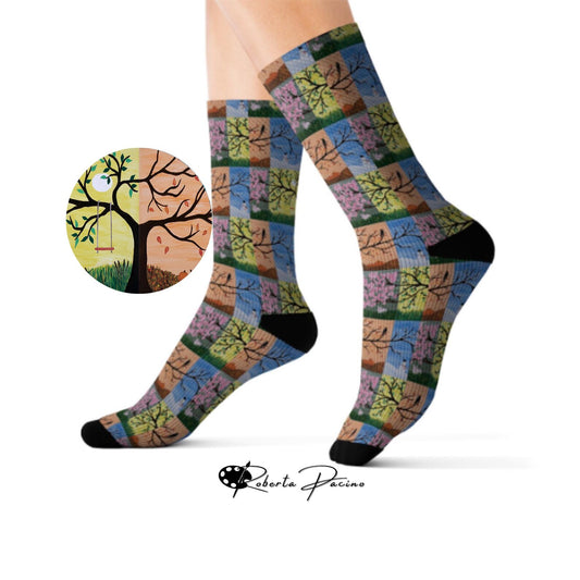 Seasons of Life Socks – Vibrant Seasonal Art by Roberta Pacino