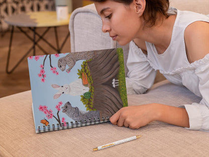 Whimsical Animal Spiral Notebook – Garden Gathering by Roberta Pacino