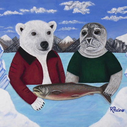 Painting Progress Video of Roberta Pacino's Arctic Appetite Acrylic Painting