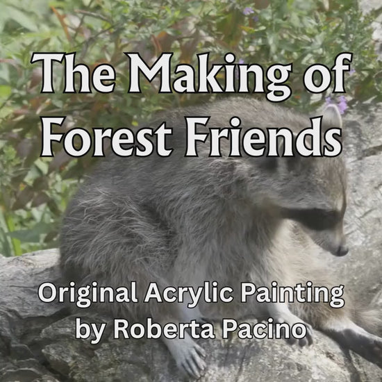 Making-of video for Forest Friends showing the wildlife references and painting process used by Roberta Pacino