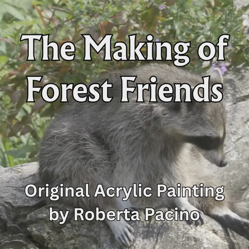 Making-of video for Forest Friends showing the wildlife references and painting process used by Roberta Pacino